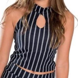 Cheryl kids creations NWT Size L- 14- striped halter top